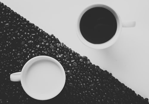 monochrome yin yang coffee